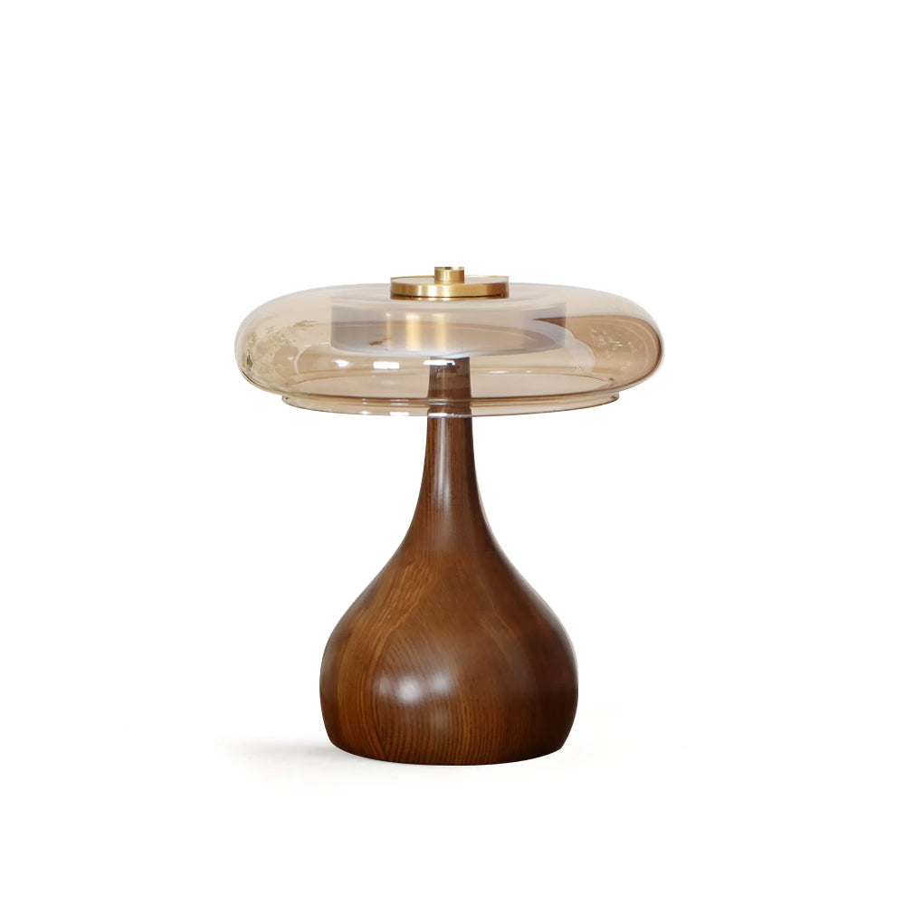 Lampe de Table Verre & Bois – Design Luxe Dimmable, Andi