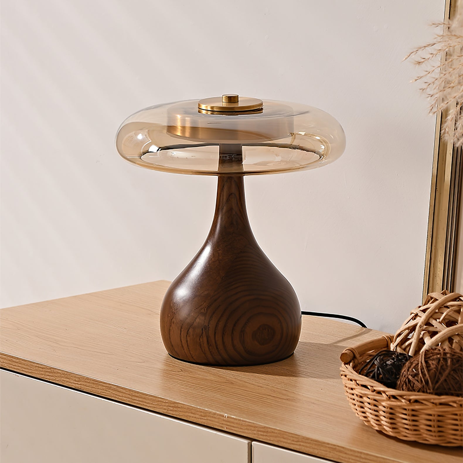 Lampe de Table Verre & Bois – Design Luxe Dimmable, Andi
