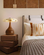 Lampe de Table Verre & Bois – Design Luxe Dimmable, Andi