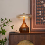 Lampe de Table Verre & Bois – Design Luxe Dimmable, Andi