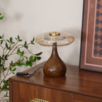 Lampe de Table Verre & Bois – Design Luxe Dimmable, Andi