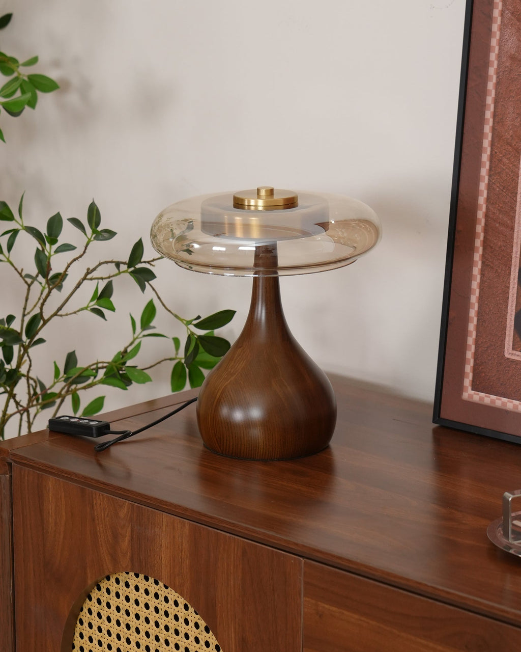 Lampe de Table Verre & Bois – Design Luxe Dimmable, Andi
