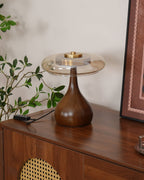 Lampe de Table Verre & Bois – Design Luxe Dimmable, Andi