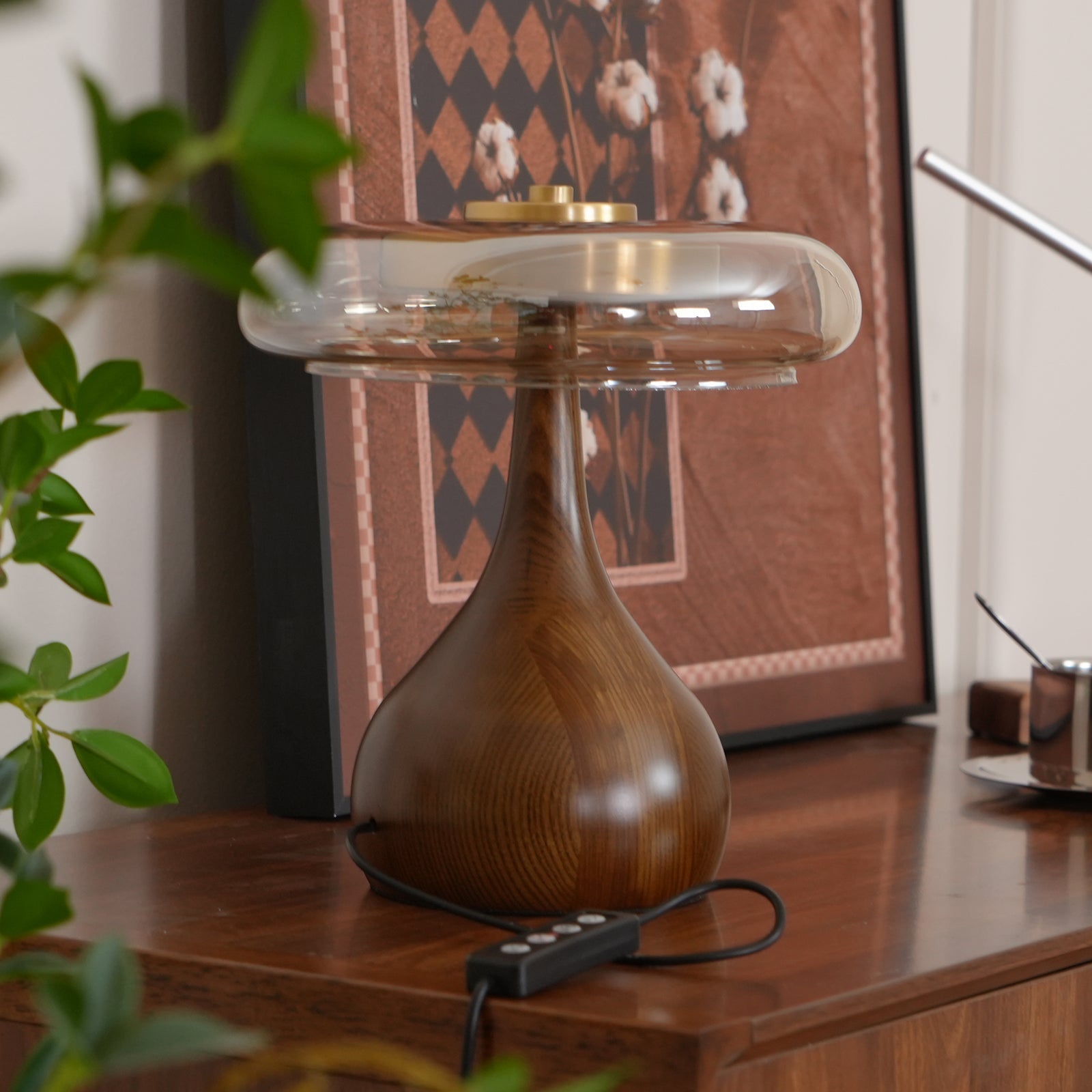 Lampe de Table Verre & Bois – Design Luxe Dimmable, Andi