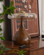 Lampe de Table Verre & Bois – Design Luxe Dimmable, Andi