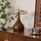 Lampe de Table Verre & Bois – Design Luxe Dimmable, Andi