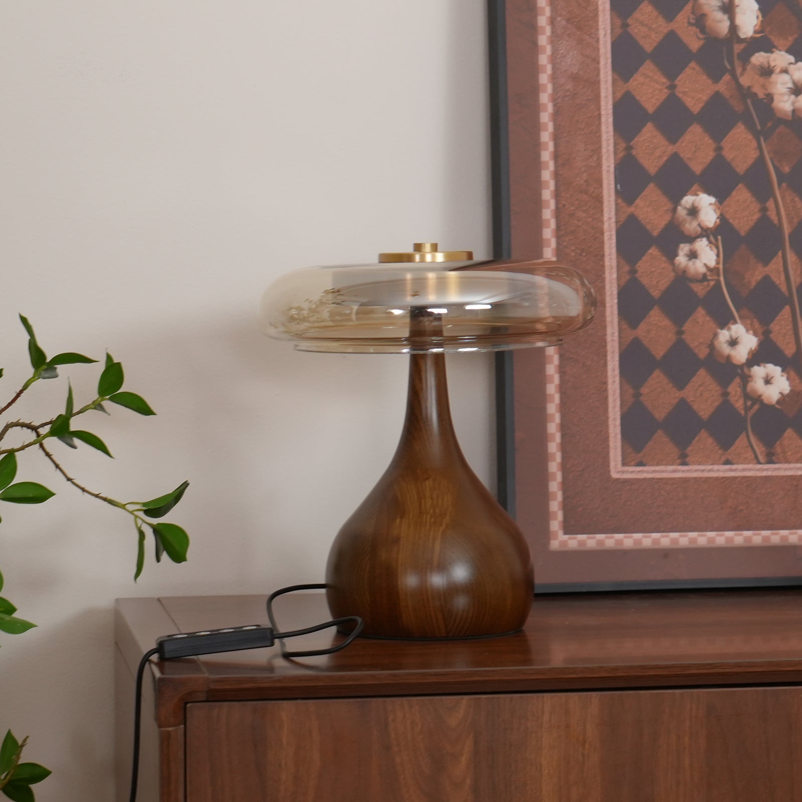 Lampe de Table Verre & Bois – Design Luxe Dimmable, Andi