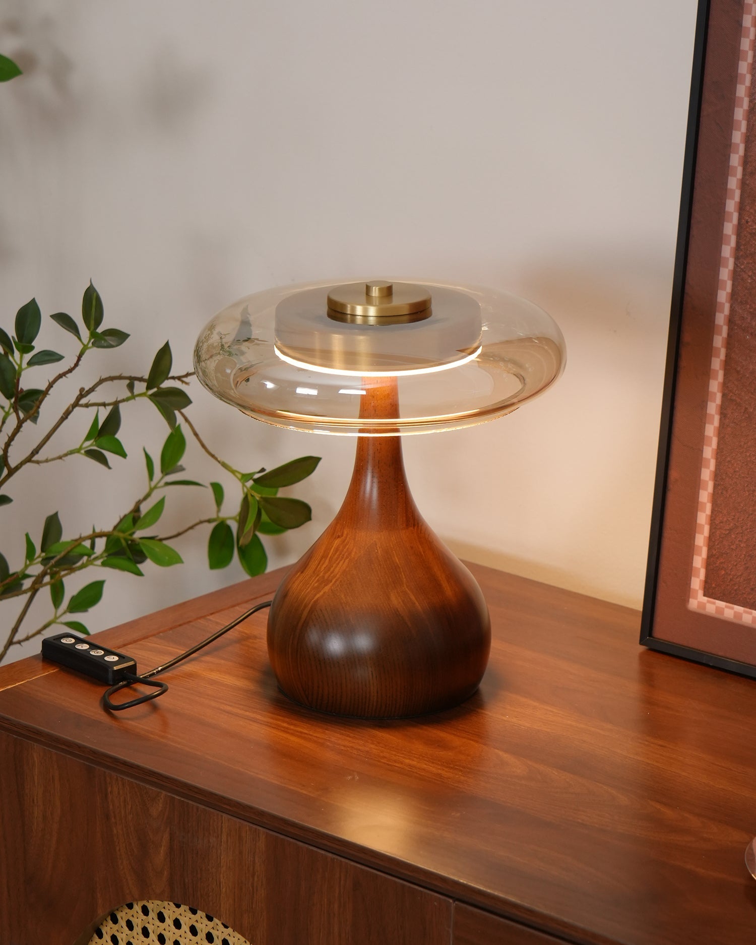 Lampe de Table Verre & Bois – Design Luxe Dimmable, Andi
