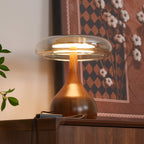 Lampe de Table Verre & Bois – Design Luxe Dimmable, Andi