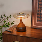 Lampe de Table Verre & Bois – Design Luxe Dimmable, Andi