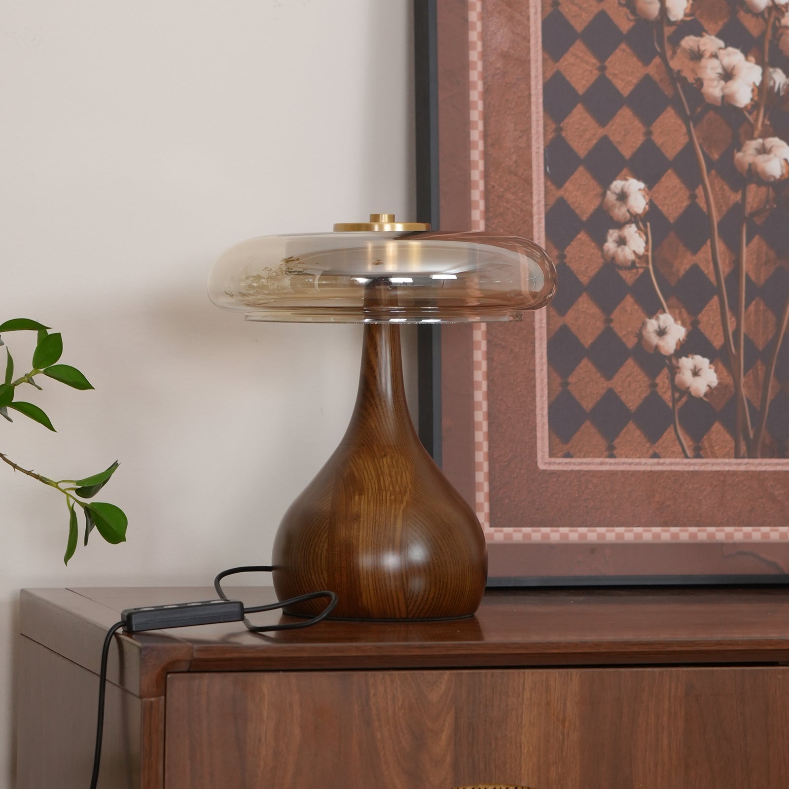 Lampe de Table Verre & Bois – Design Luxe Dimmable, Andi