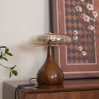 Lampe de Table Verre & Bois – Design Luxe Dimmable, Andi