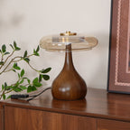 Lampe de Table Verre & Bois – Design Luxe Dimmable, Andi
