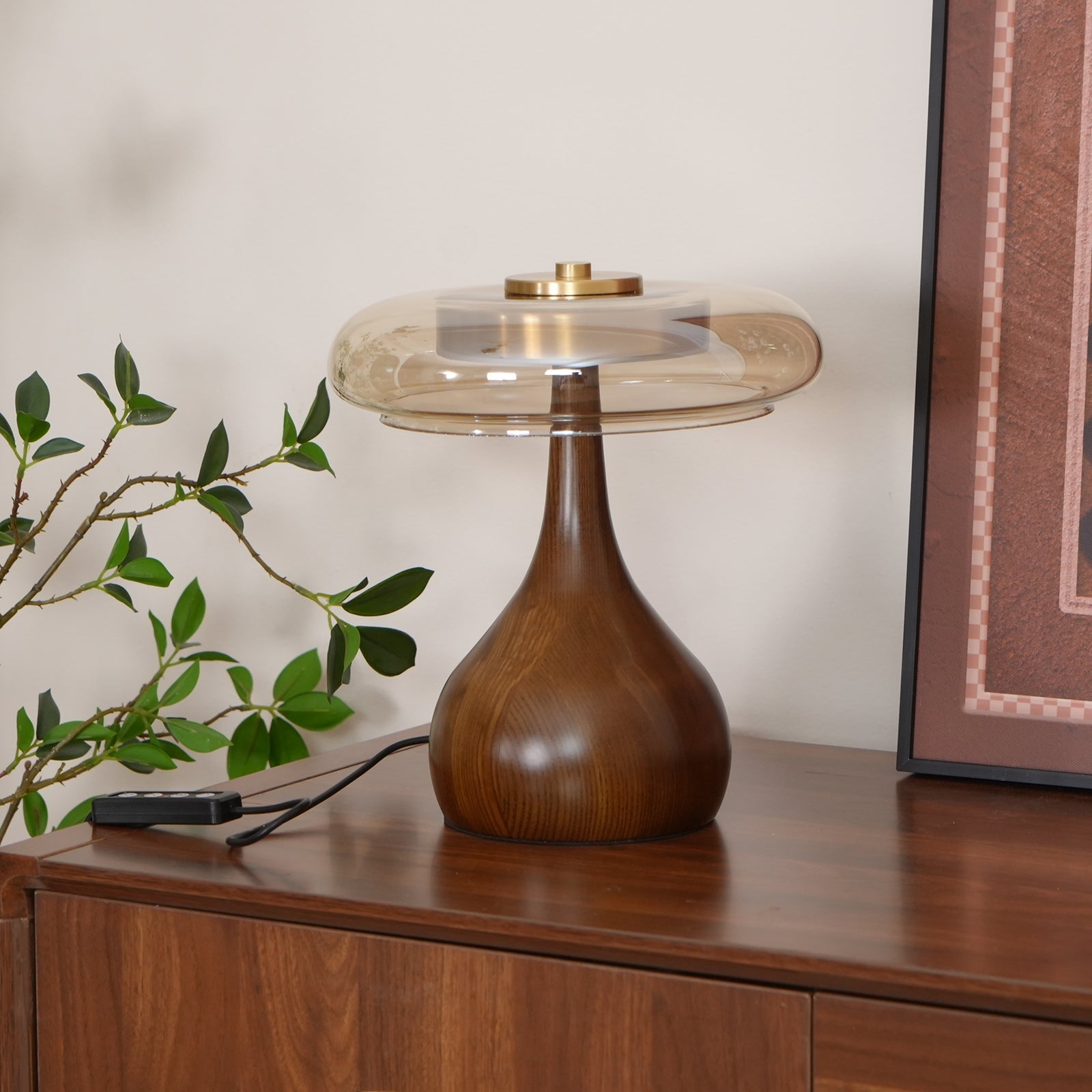 Lampe de Table Verre & Bois – Design Luxe Dimmable, Andi