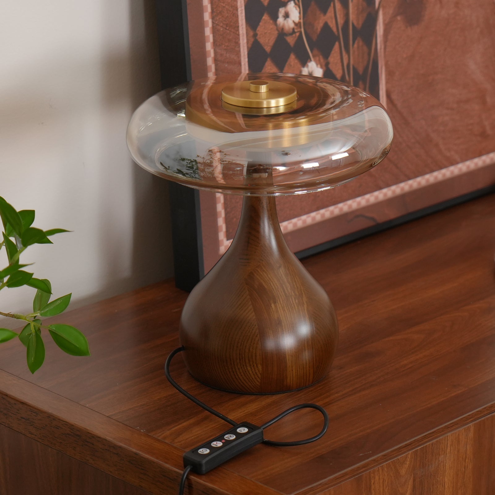 Lampe de Table Verre & Bois – Design Luxe Dimmable, Andi