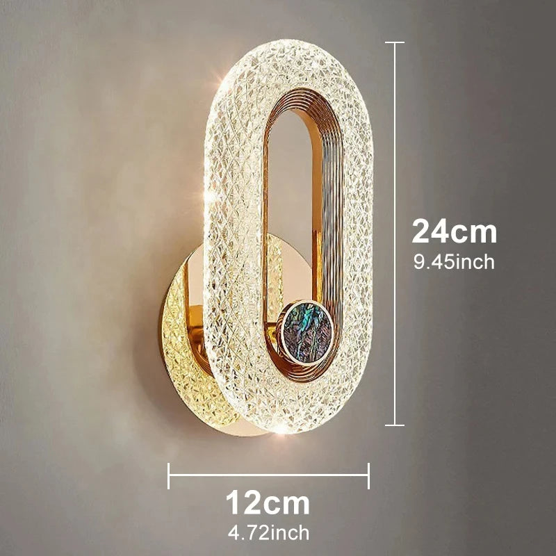 Applique decor cristal avec eclairage LED integre.
