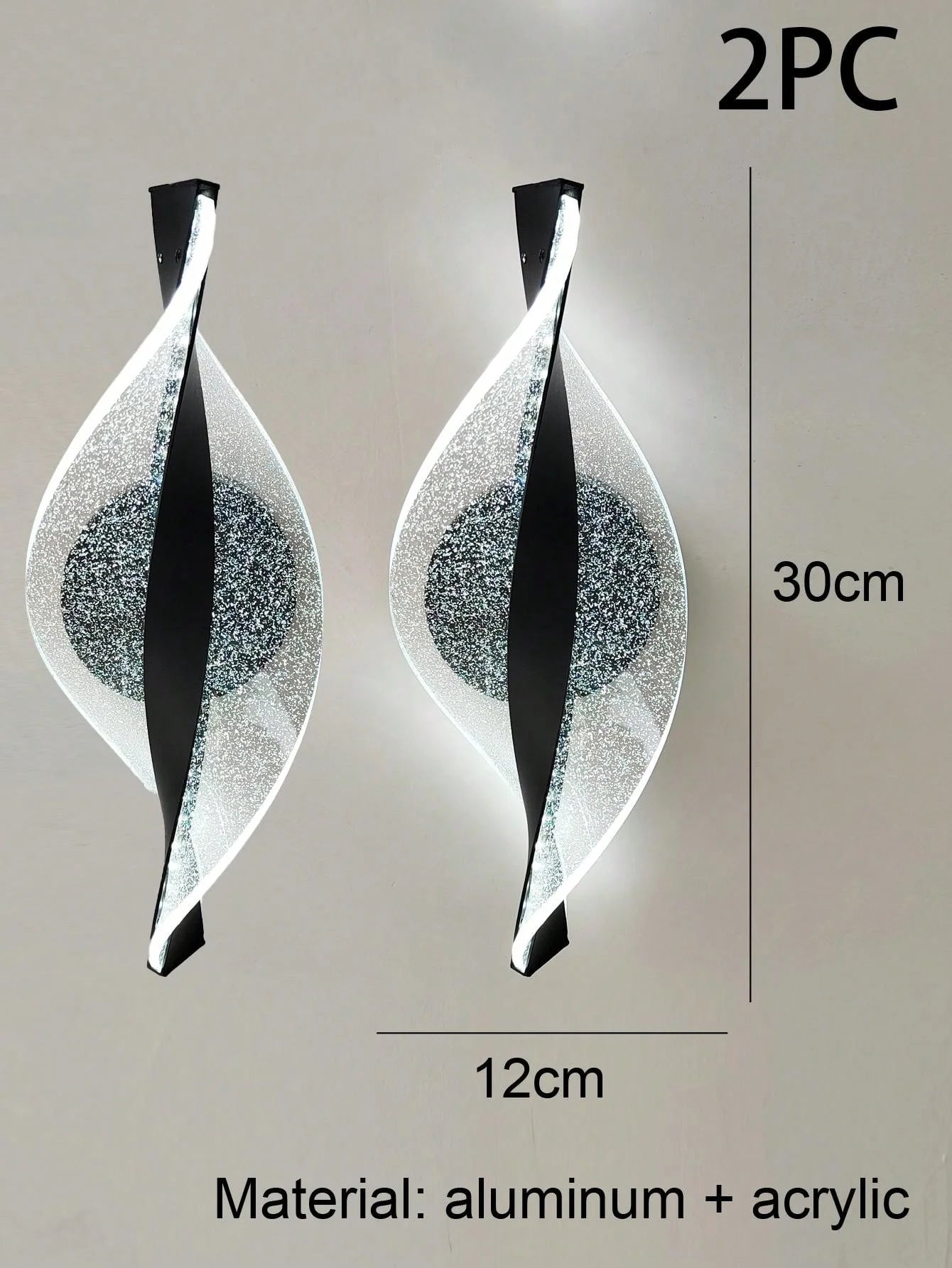 applique murale led aluminium acrylique moderne