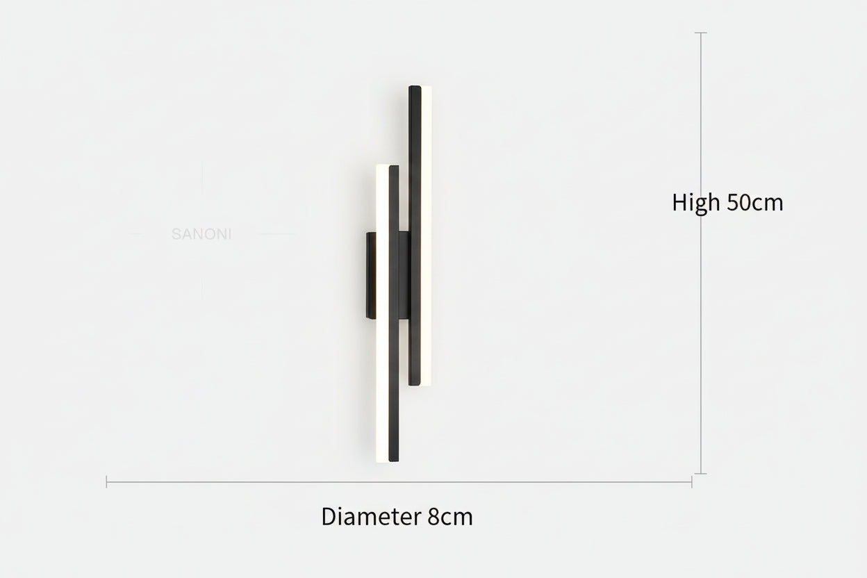 applique murale aluminium noir double eclairage architectural interieur