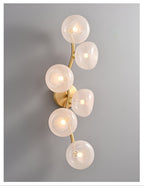 Applique Murale Vigne Verre Soufflé Laiton