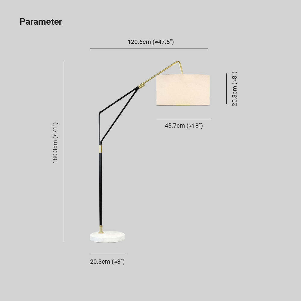 Lampadaire Cylindre Tissu Blanc