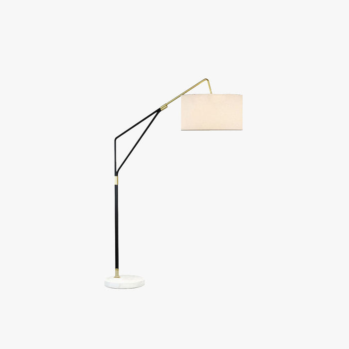 Lampadaire cylindre tissu blanc métal 180cm contemporain salon suite
