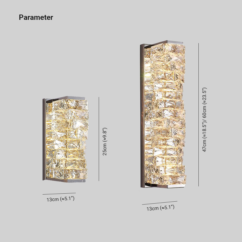 Applique Murale Cristal Rectangulaire