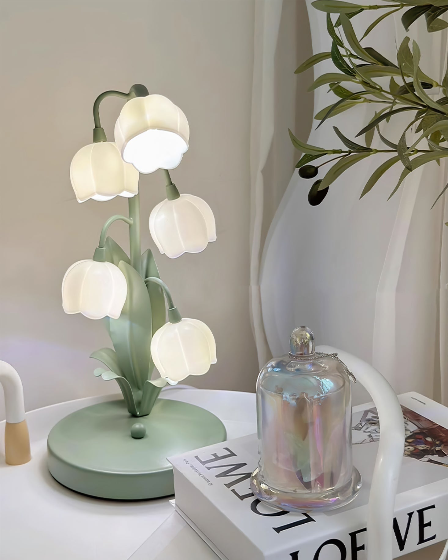 Lampe de Table Orchidée – Design Nature Élégant, Bell