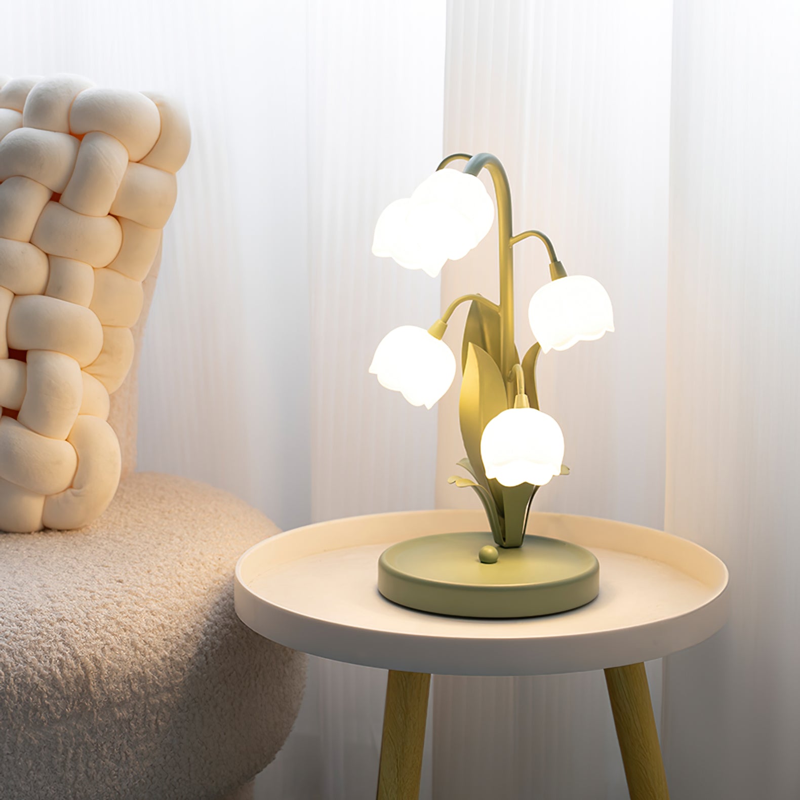 Lampe de Table Orchidée – Design Nature Élégant, Bell