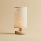 Lampe de Table en Bois Sans Fil Ben - Marron Clair, LED Rechargeable et Dimmable