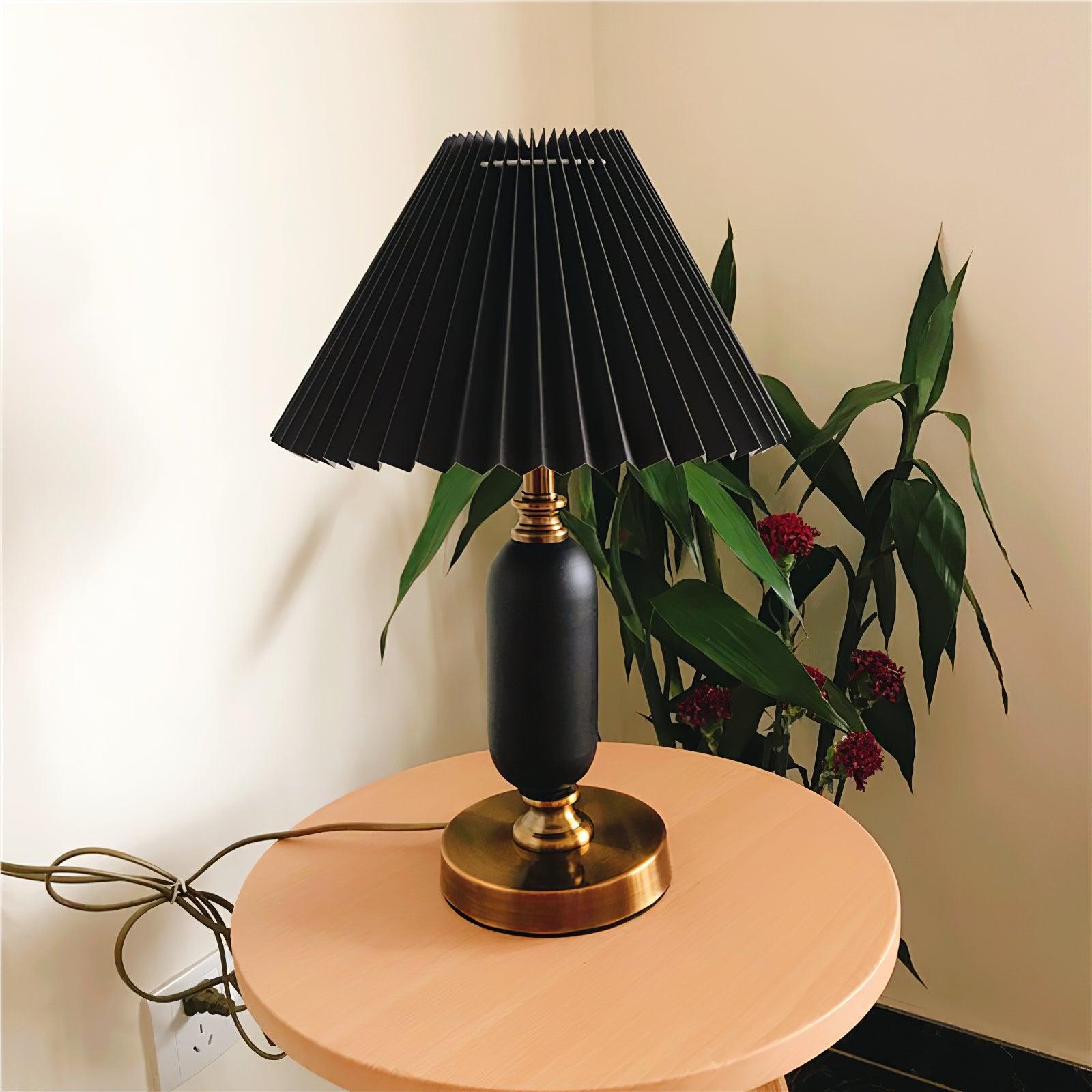 Lampe de Table Tissu Plissé