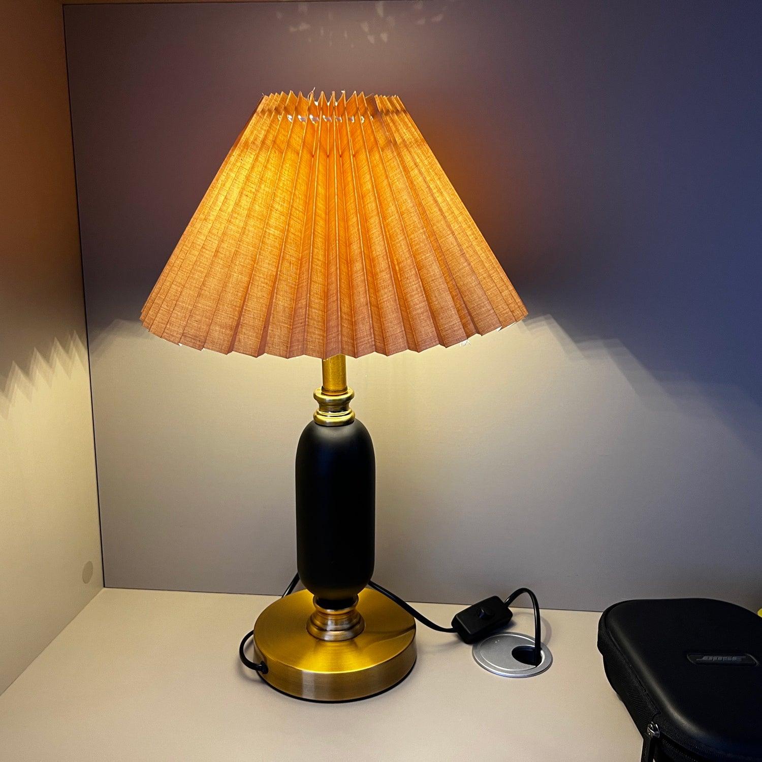 Lampe de Table Tissu Plissé