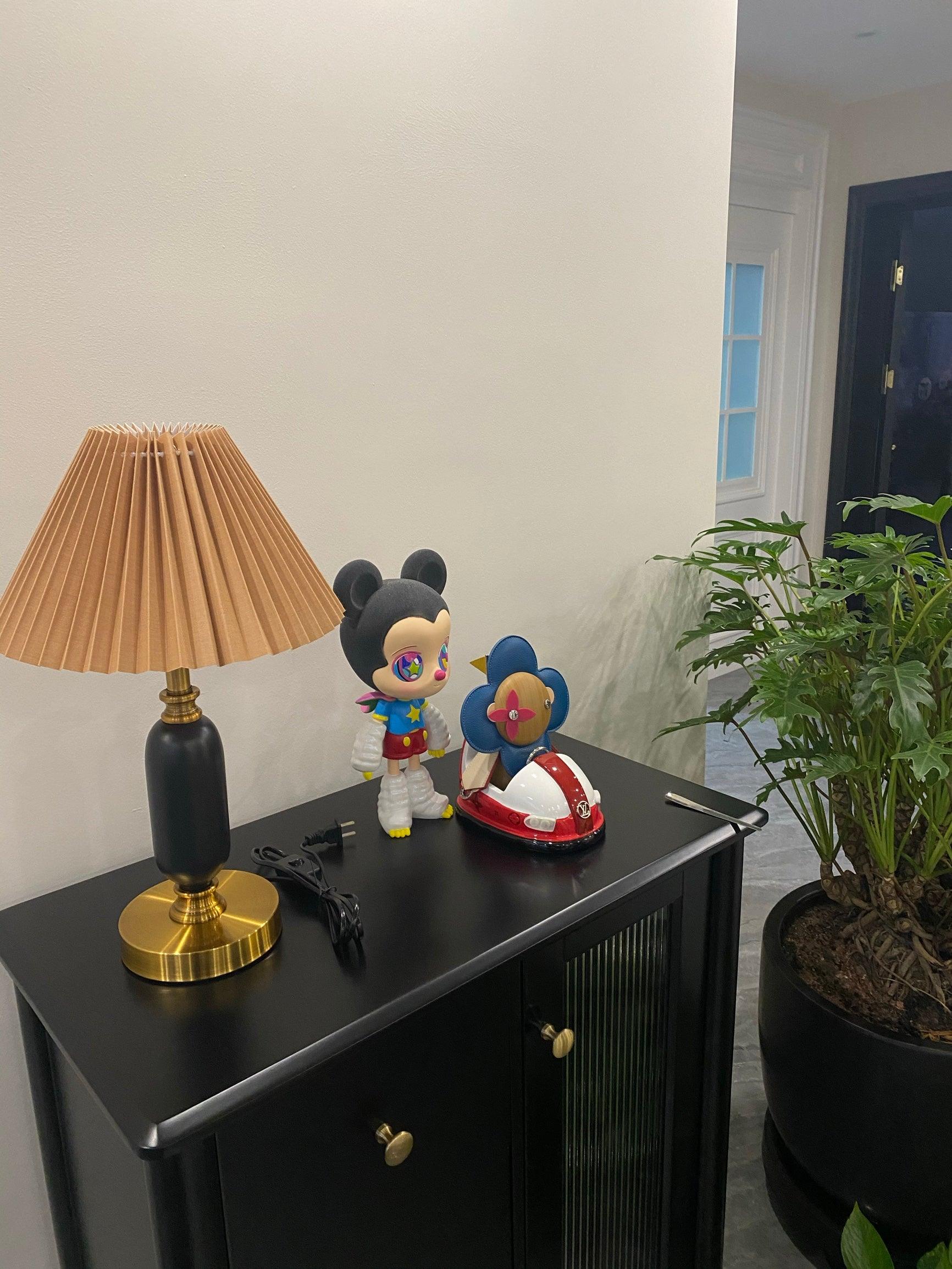 Lampe de Table Tissu Plissé