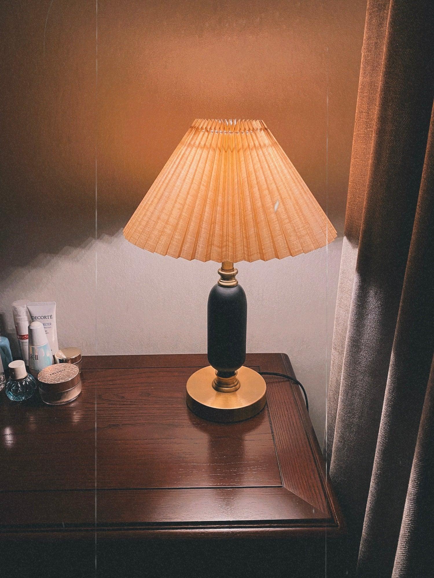 Lampe de Table Tissu Plissé