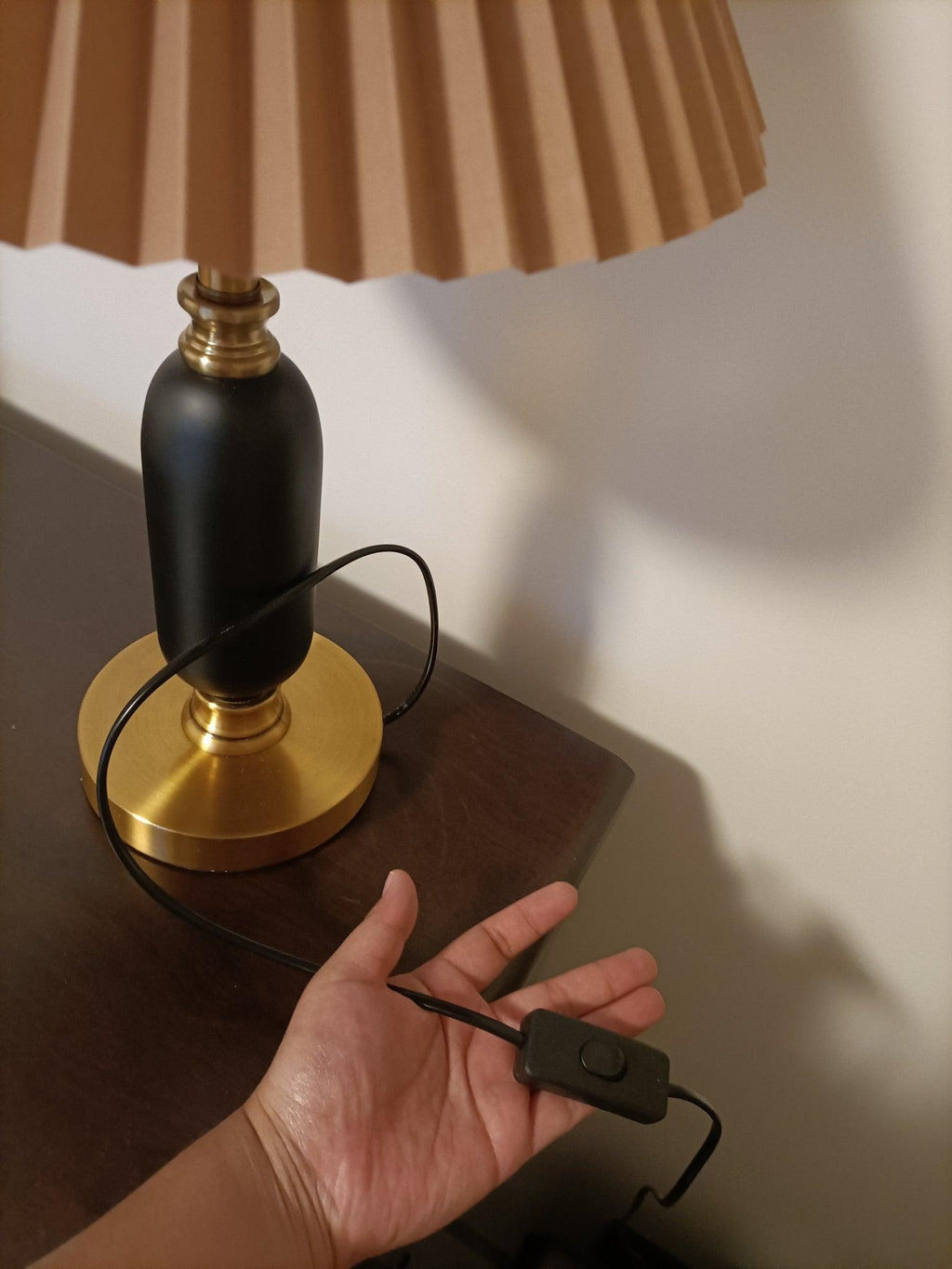 Lampe de Table Tissu Plissé