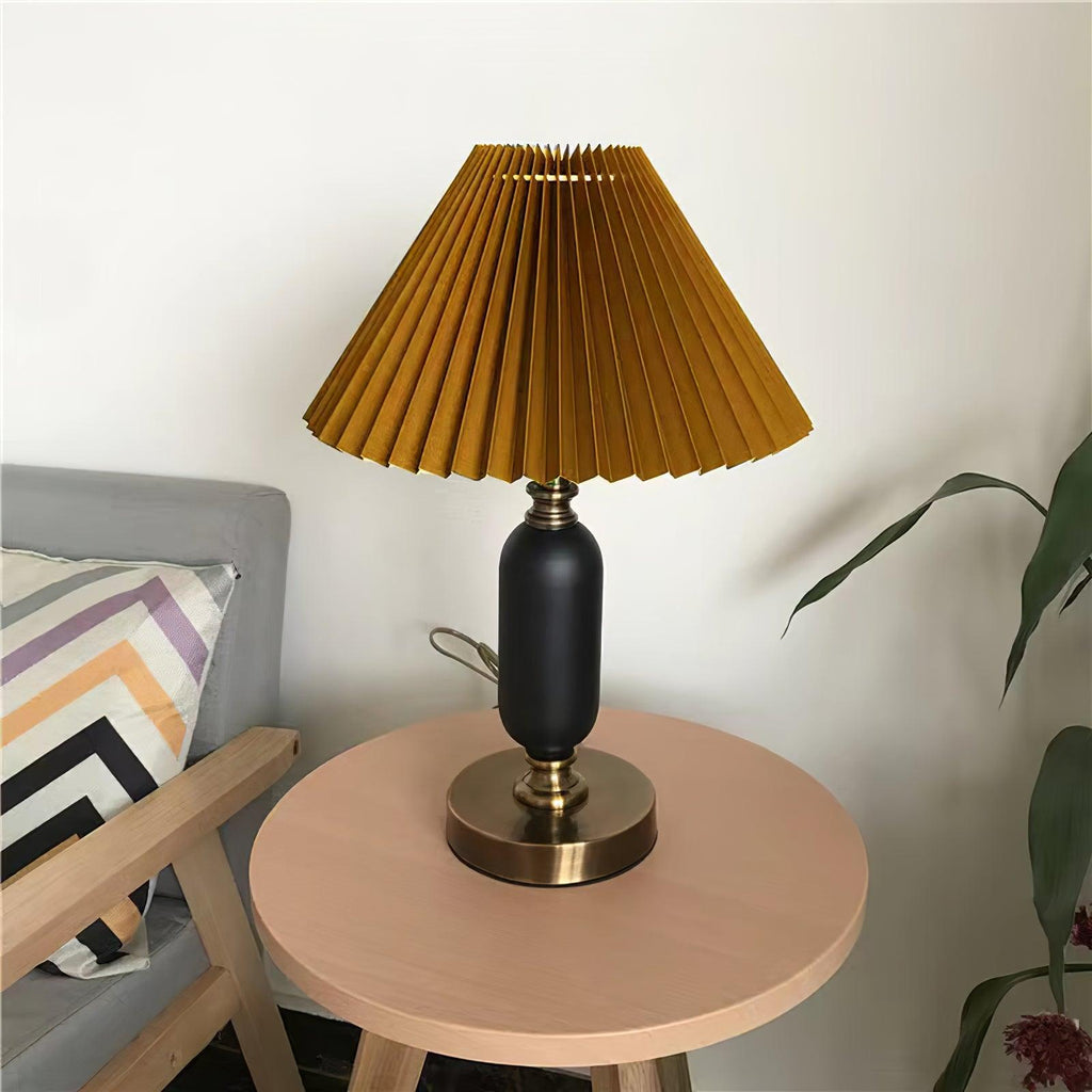 Lampe de Table Tissu Plissé