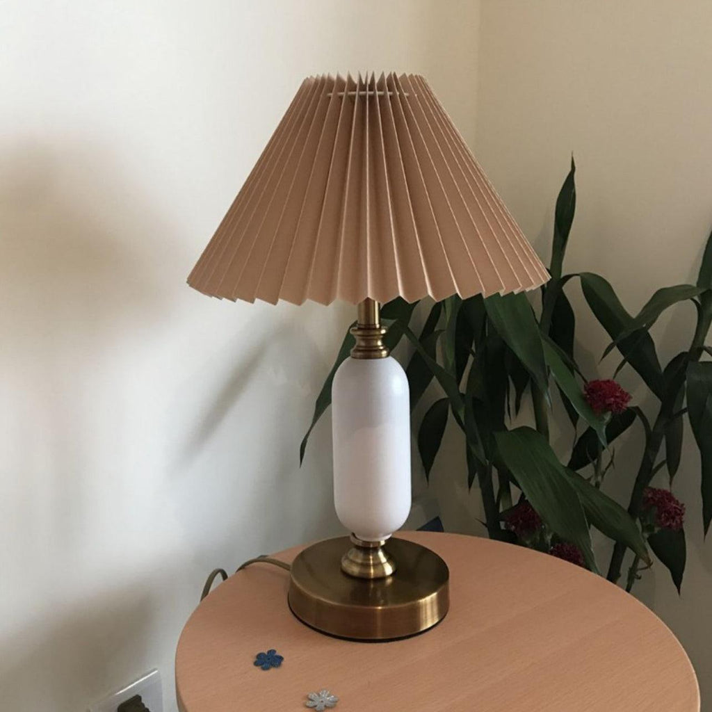 Lampe de Table Tissu Plissé