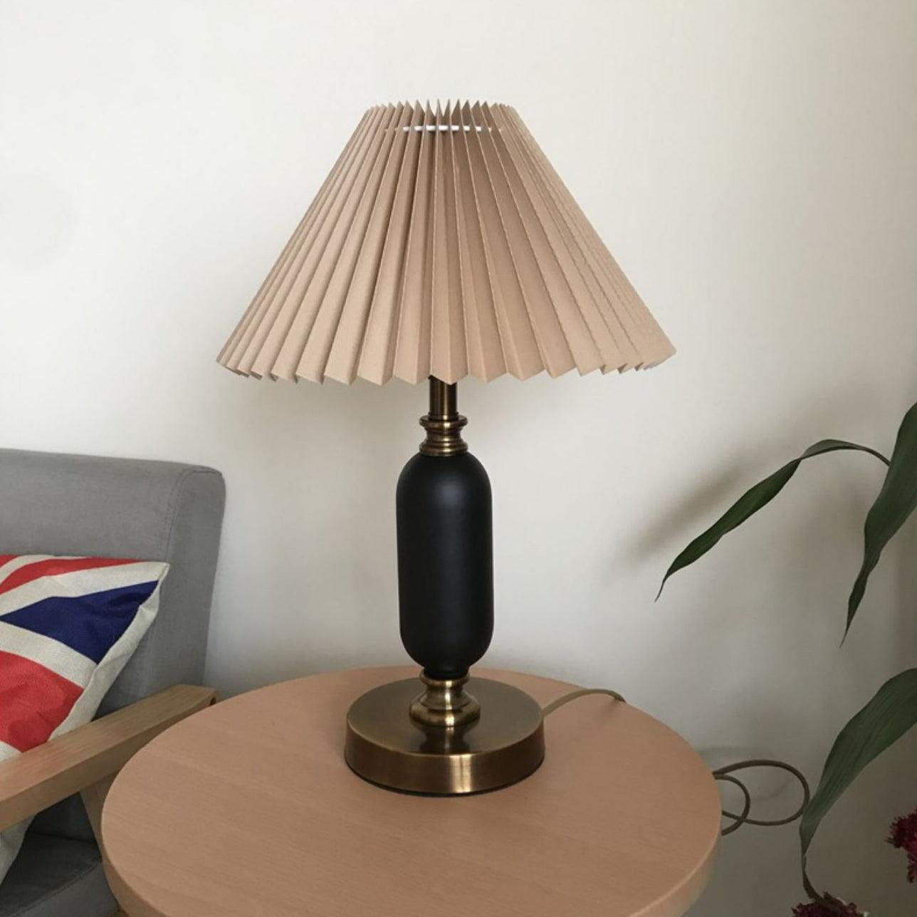 Lampe de Table Tissu Plissé