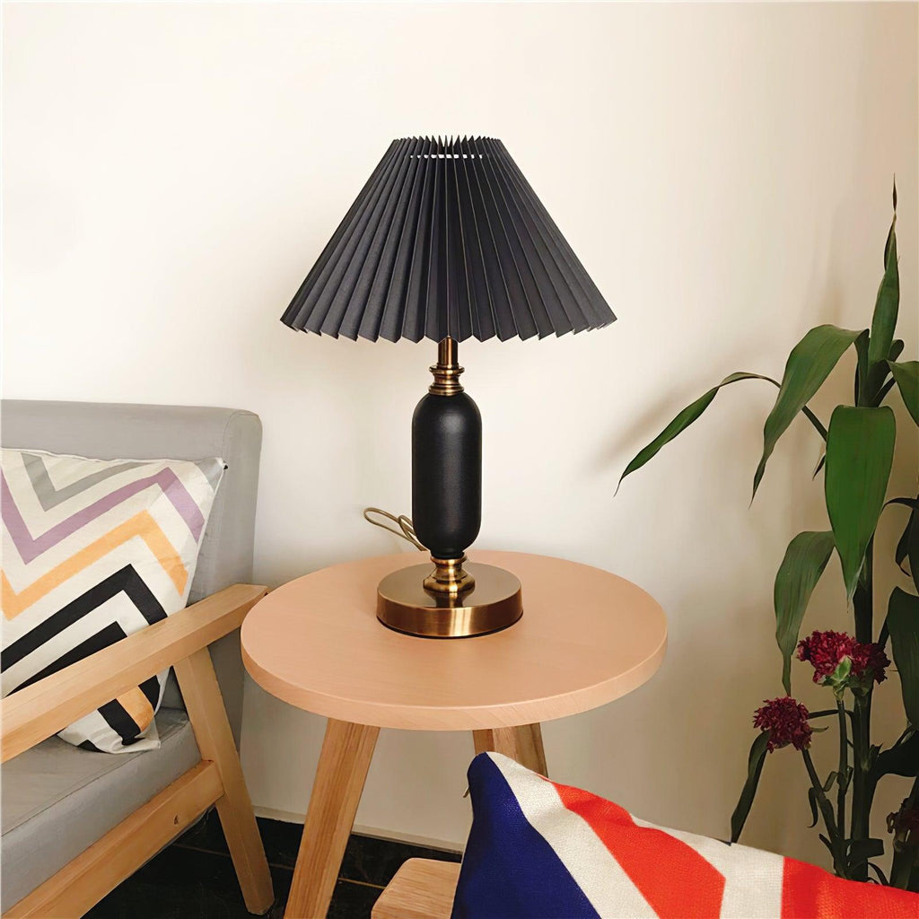 Lampe de Table Tissu Plissé