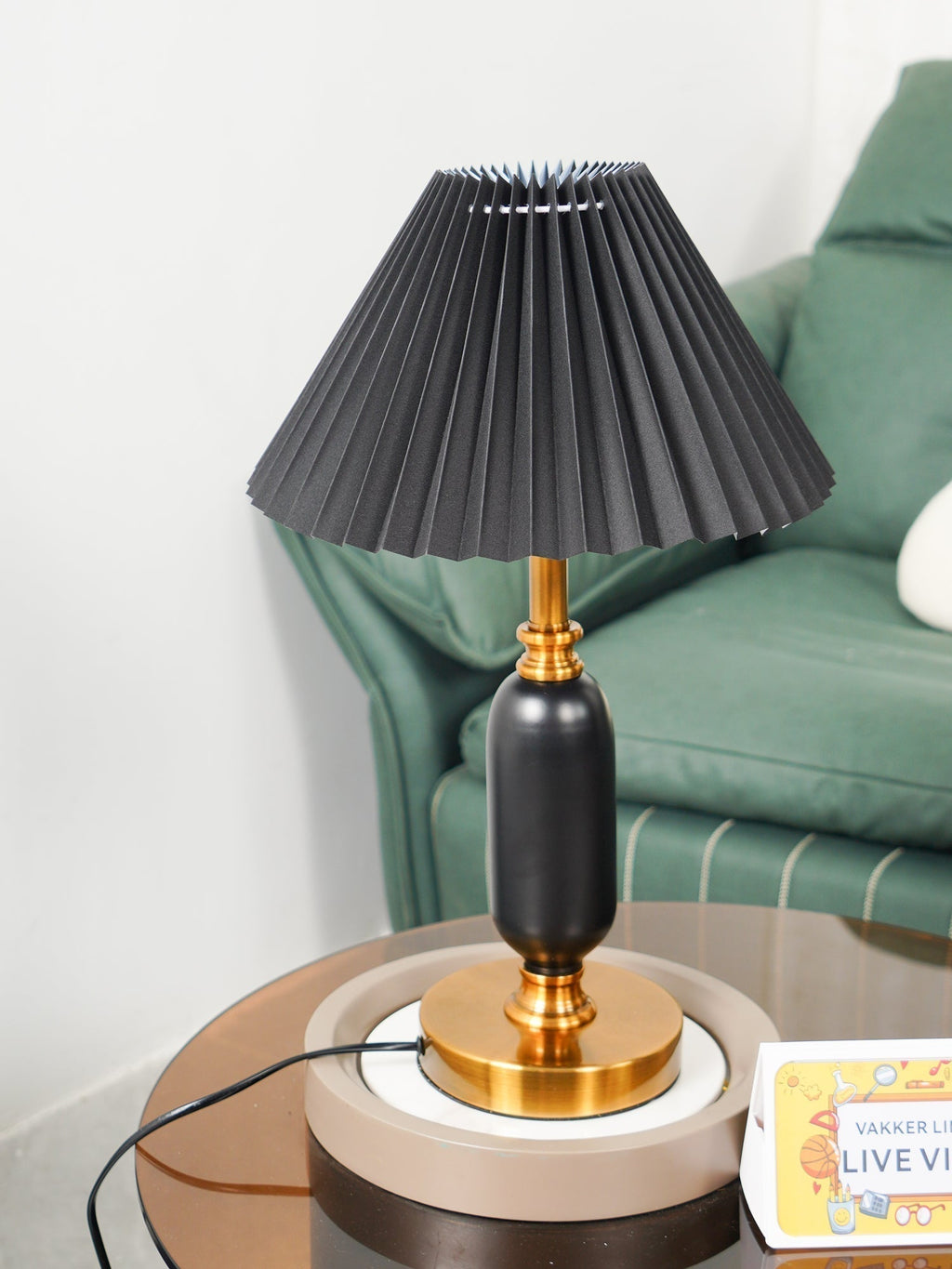 Lampe de Table Tissu Plissé