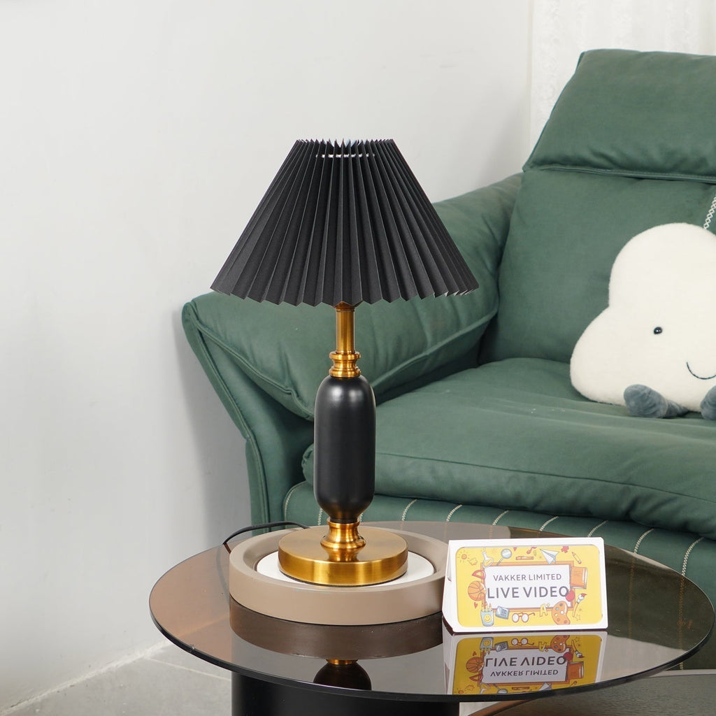 Lampe de Table Tissu Plissé