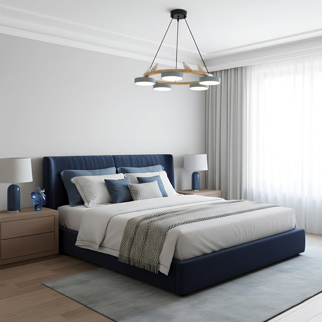 Lustre Bois Oiseau Rond – Design Naturel Scandinave, Sienna