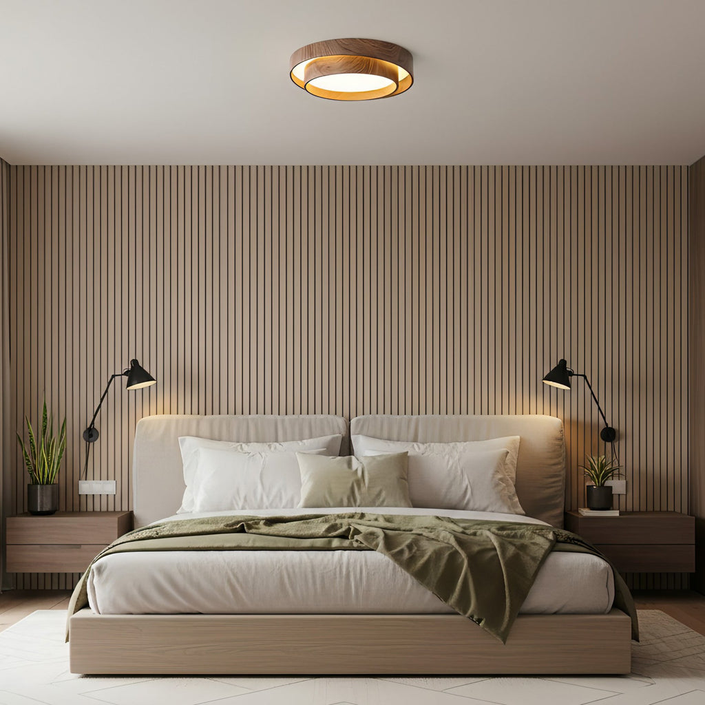 Plafonnier LED Bois Noyer