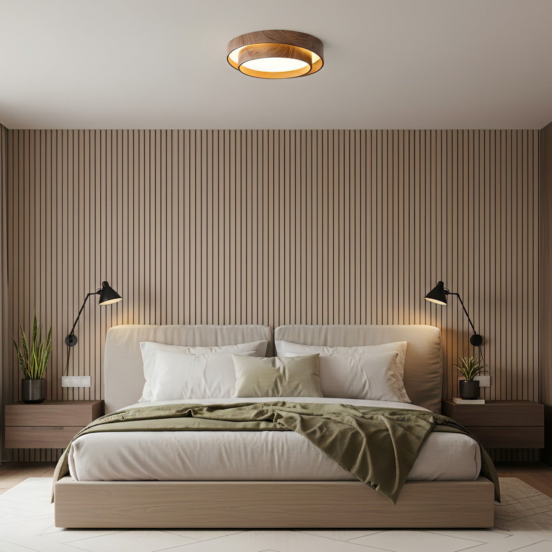 Plafonnier LED Bois Noyer