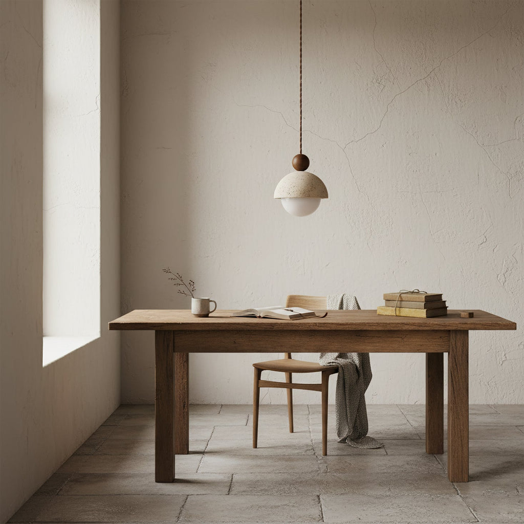 Suspension Bois Naturel Ronde – Design Japonais Épuré, Palermo