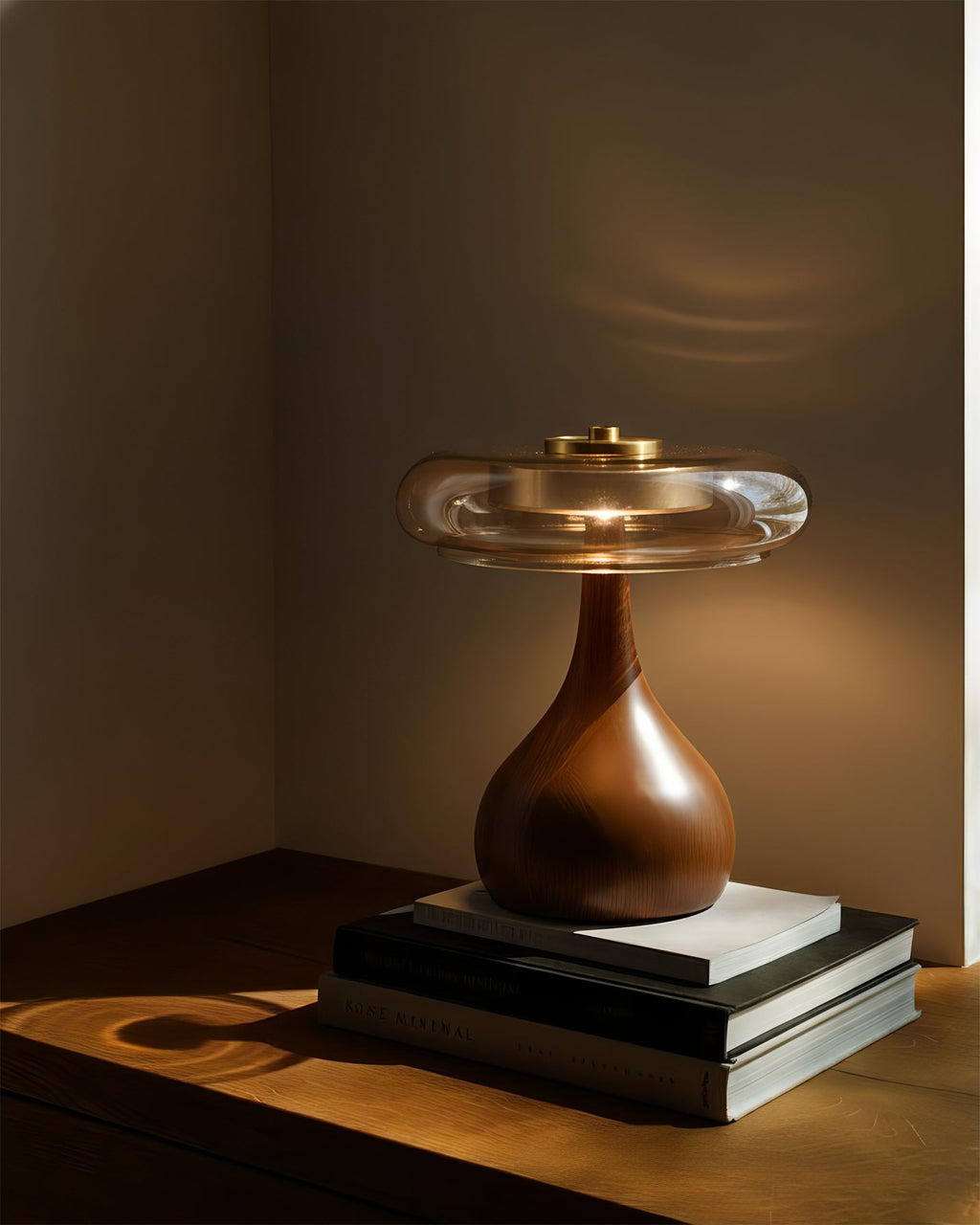 Lampe de Table Verre & Bois – Design Luxe Dimmable, Andi