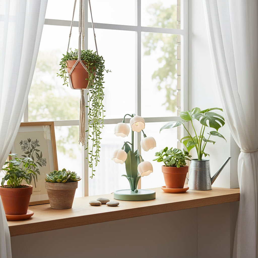 Lampe de Table Orchidée – Design Nature Élégant, Bell