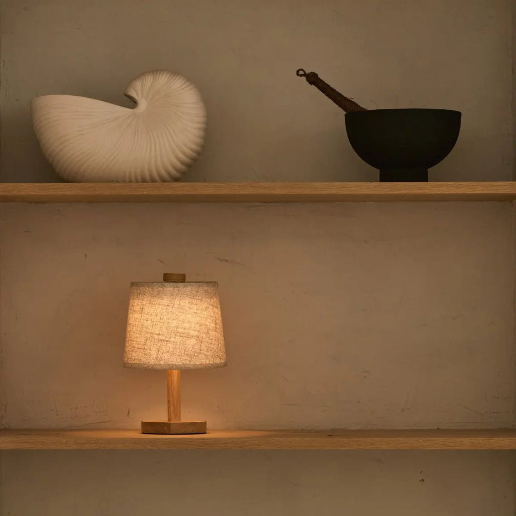 Lampe de Table en Bois Sans Fil Rover - Marron Clair, LED Rechargeable