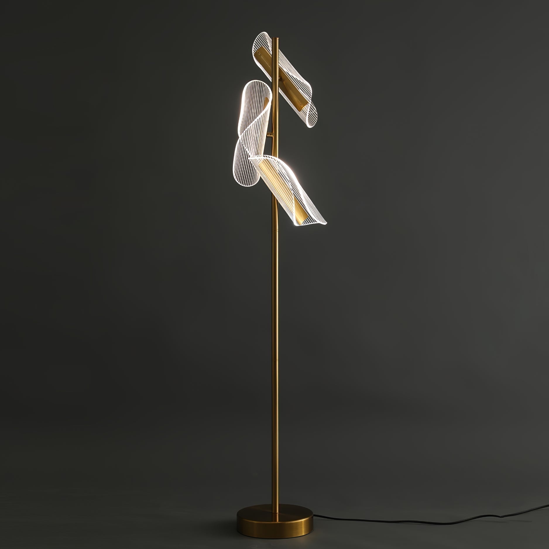 Lampadaire Vague Or & Blanc
