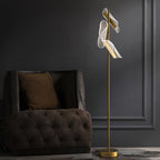 Lampadaire Vague Or & Blanc