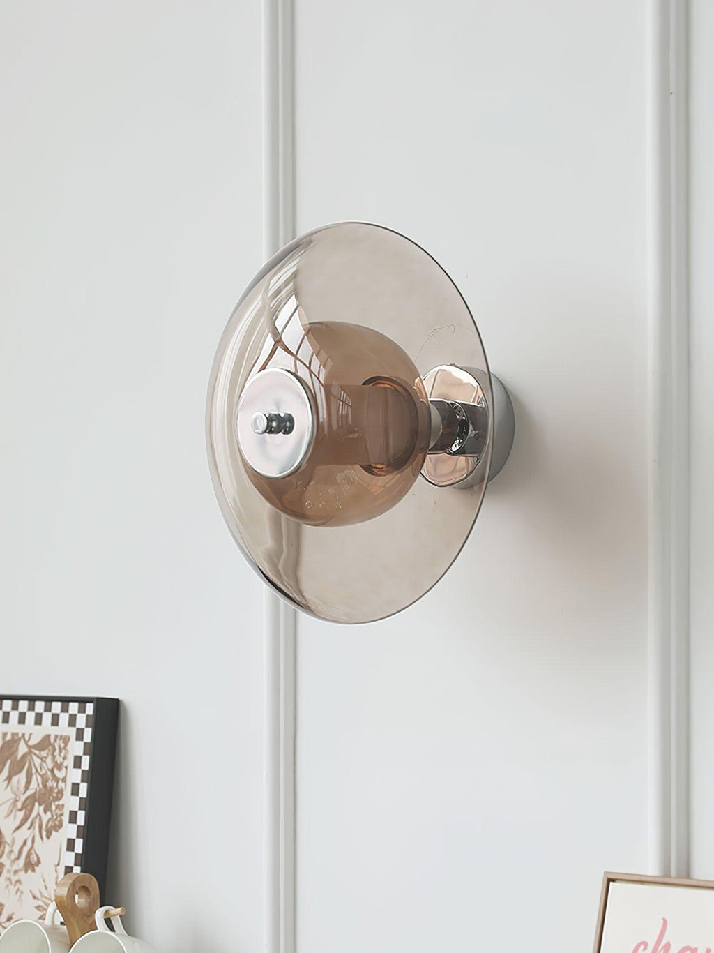 Applique Murale Disque Chrome Plug-in